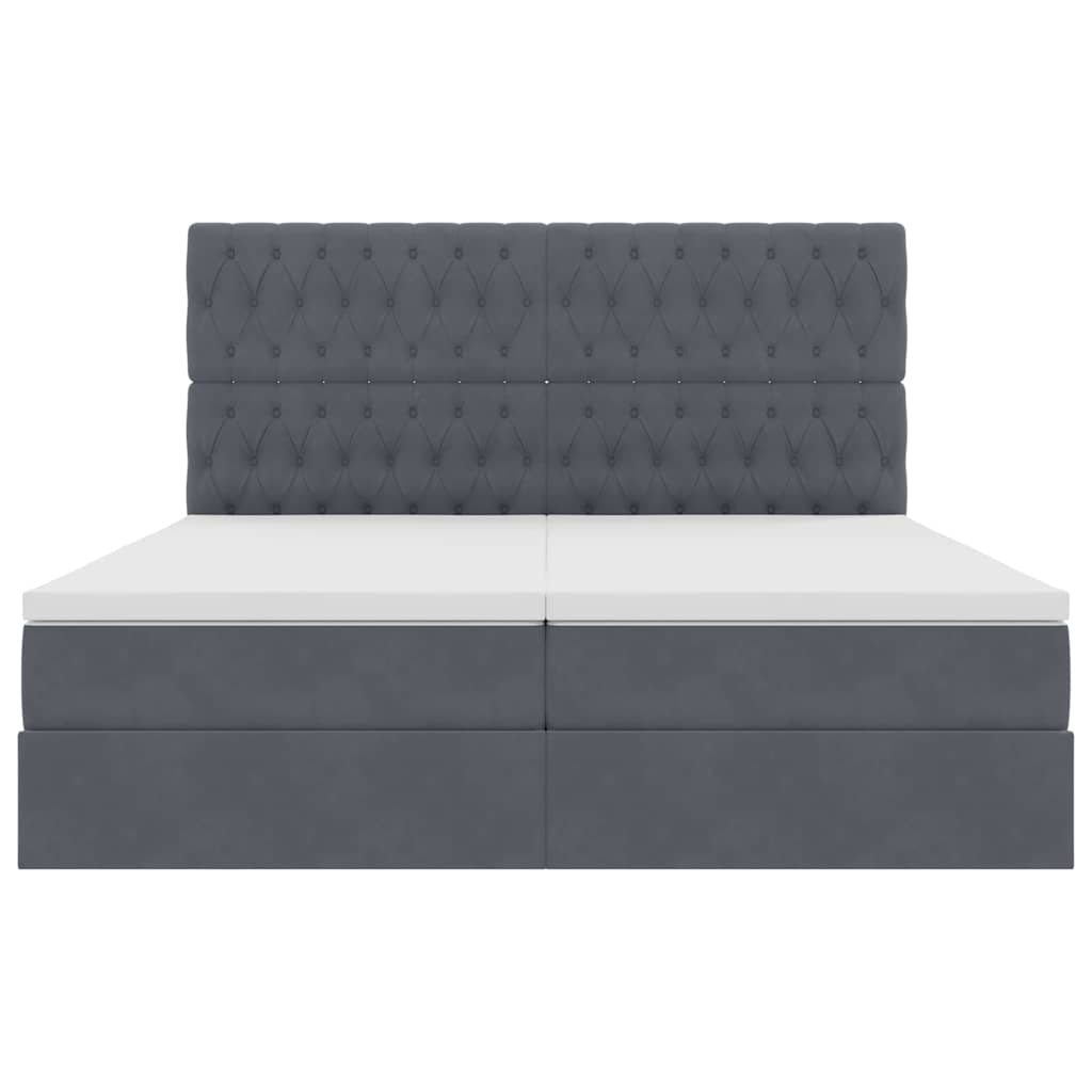 Κρεβάτι Αποθήκης με στρώμα Σκούρο Γκρι 180 x 200 cm Βελούδο - Pakobazaar