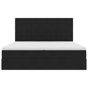 Κρεβάτι Αποθήκης με στρώμα Μαύρο 180 x 200 cm Βελούδο - Pakobazaar