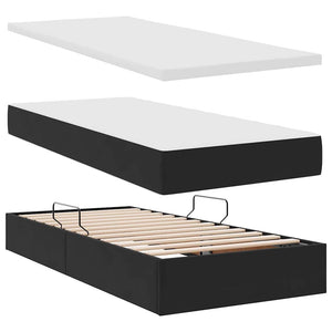Κρεβάτι Αποθήκης με στρώμα Μαύρο 180 x 200 cm Βελούδο - Pakobazaar