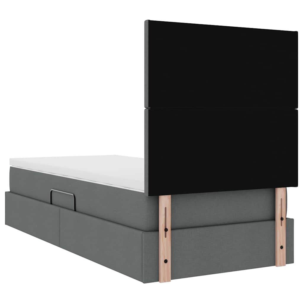 Κρεβάτι με αποθηκευτικό χώρο και LED Σκούρο Γκρι 90 x 200 cm - Pakobazaar