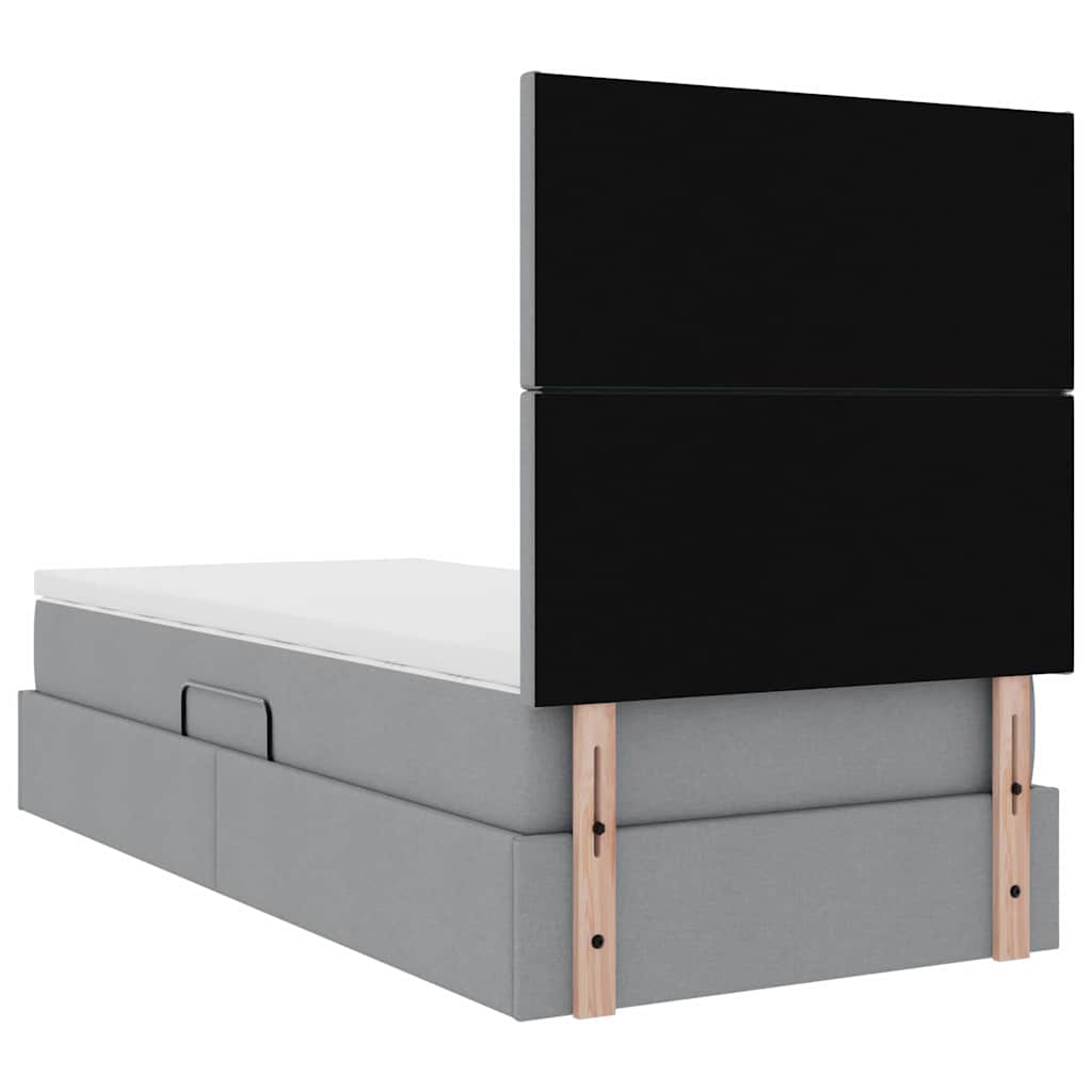 Κρεβάτι με αποθηκευτικό χώρο και LED Ανοιχτό γκρι 100 x 200 cm - Pakobazaar