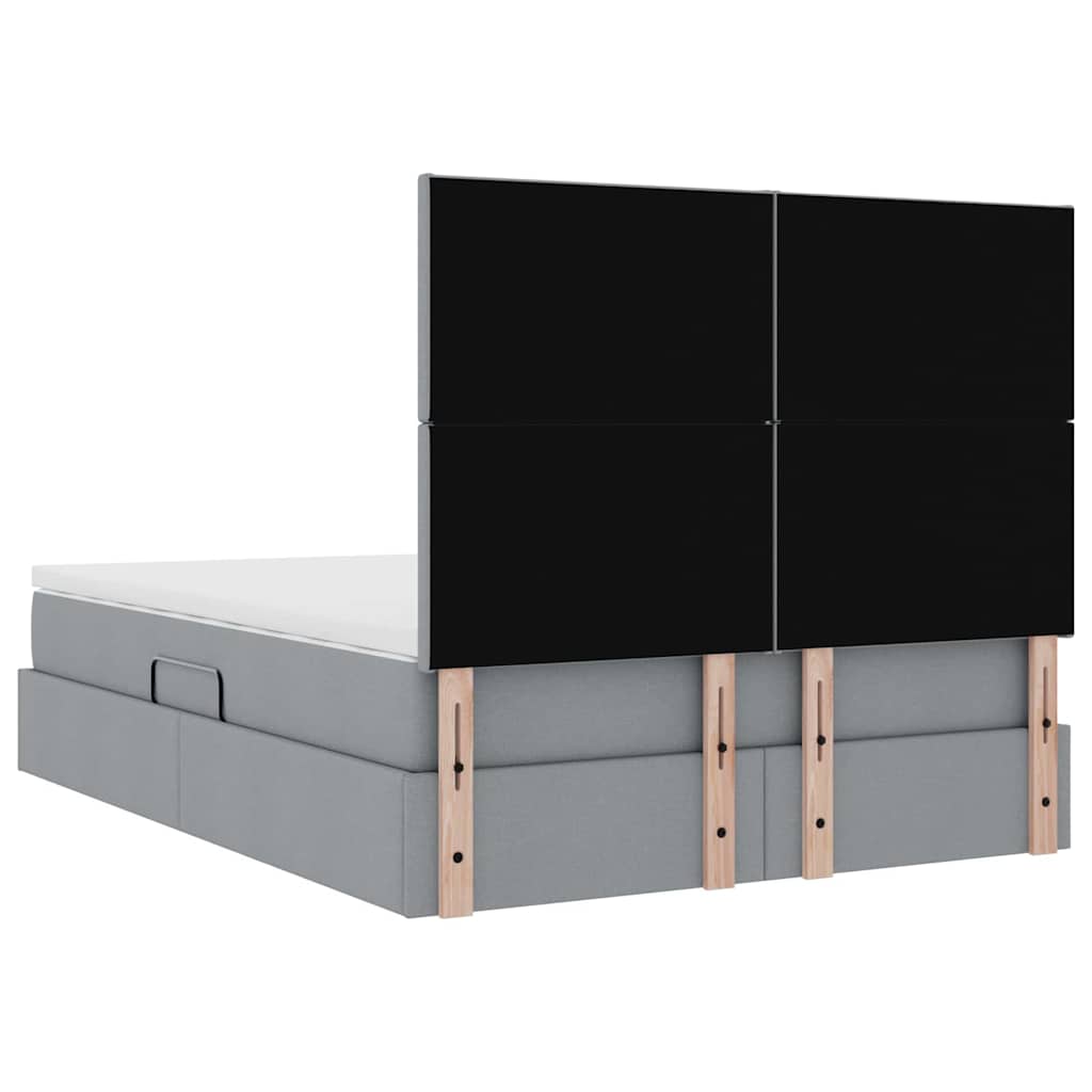 Κρεβάτι με αποθηκευτικό χώρο και LED Ανοιχτό γκρι 140 x 190 cm - Pakobazaar