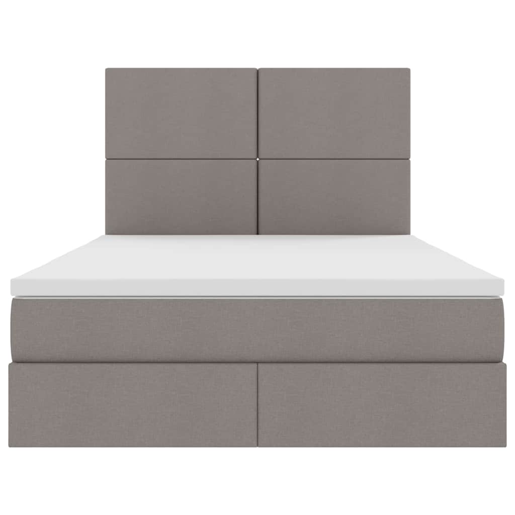 Κρεβάτι με αποθηκευτικό χώρο και LED με led Taupe 140 x 190 cm