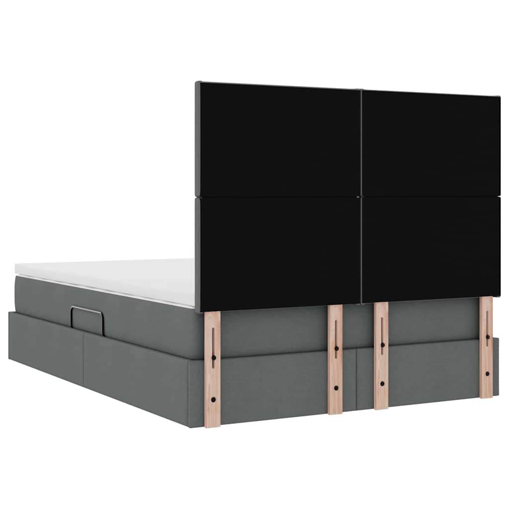 Κρεβάτι με αποθηκευτικό χώρο και LED Σκούρο Γκρι 140 x 200 cm - Pakobazaar