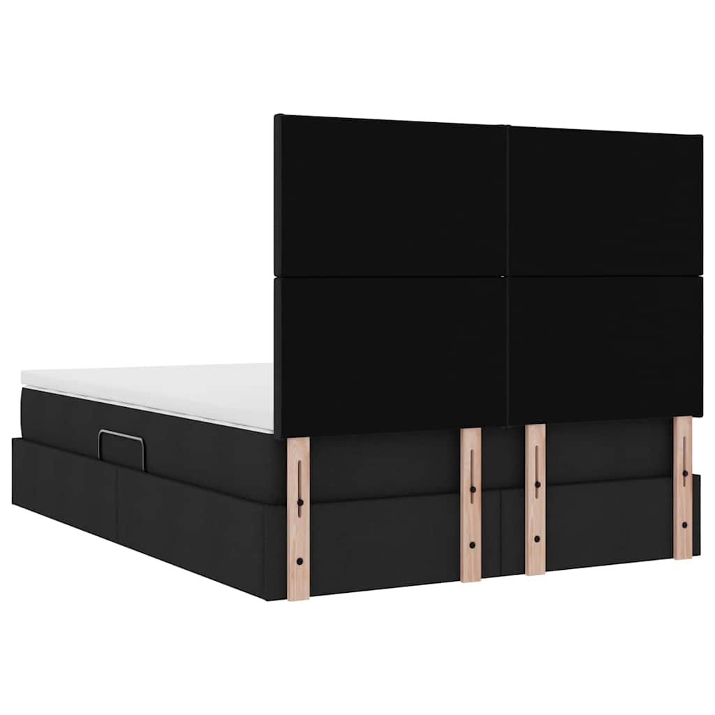 Κρεβάτι με αποθηκευτικό χώρο και LED με led Μαύρο 140 x 200 cm - Pakobazaar