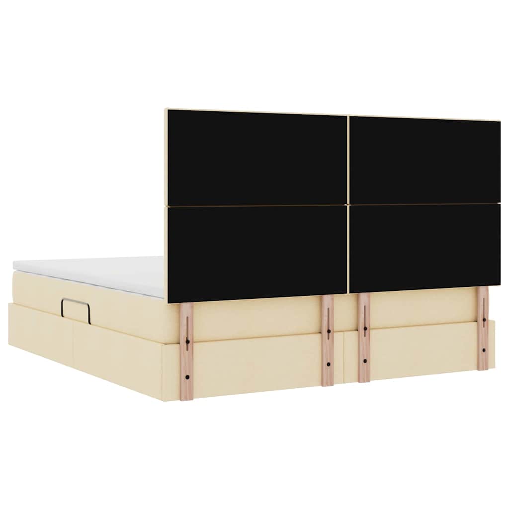 Κρεβάτι με αποθηκευτικό χώρο και LED με led Κρέμ 160 x 200 cm - Pakobazaar