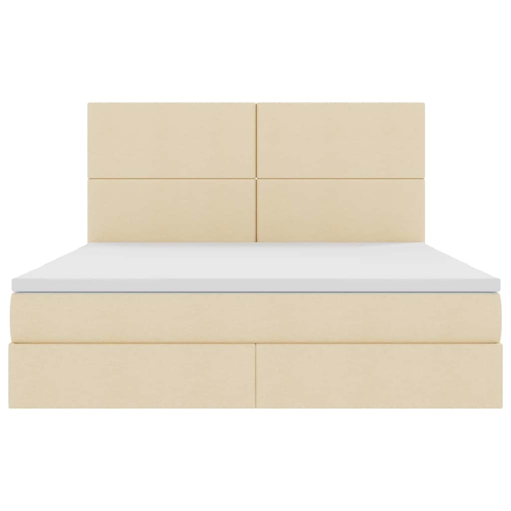 Κρεβάτι με αποθηκευτικό χώρο και LED με led Κρέμ 180 x 200 cm - Pakobazaar