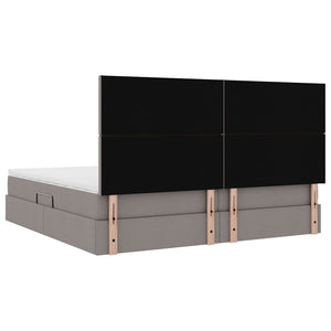 Κρεβάτι με αποθηκευτικό χώρο και LED με led Taupe 200 x 200 cm - Pakobazaar