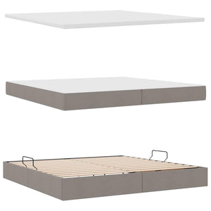 Κρεβάτι με αποθηκευτικό χώρο και LED με led Taupe 200 x 200 cm - Pakobazaar