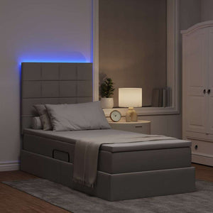 Κρεβάτι με αποθηκευτικό χώρο και LED με led Taupe 100 x 200 cm - Pakobazaar