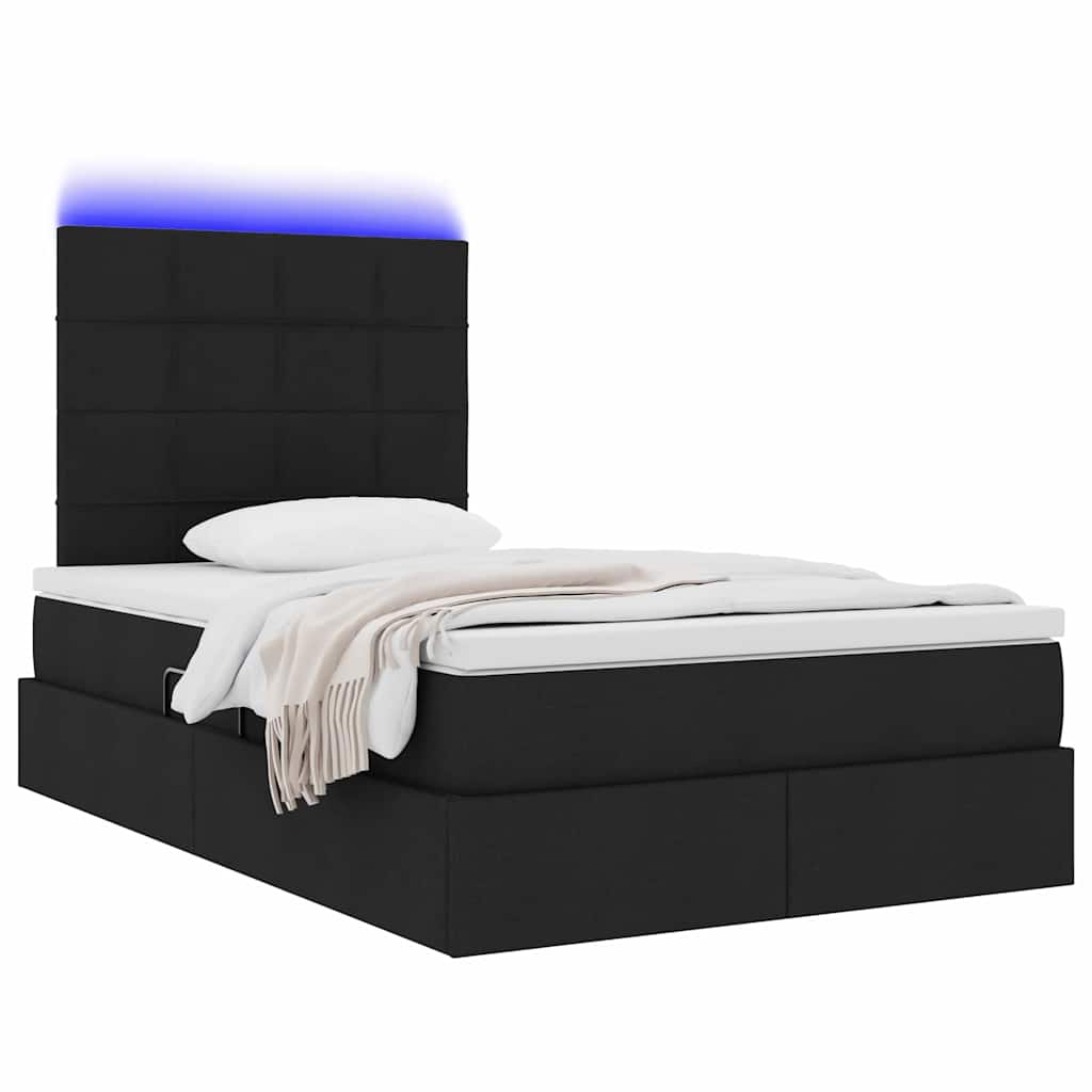 Κρεβάτι με αποθηκευτικό χώρο και LED με led Μαύρο 120 x 200 cm - Pakobazaar
