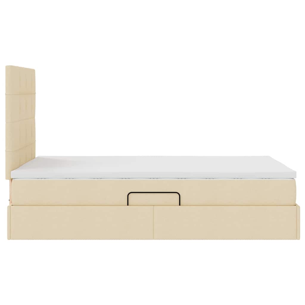 Κρεβάτι με αποθηκευτικό χώρο και LED με led Κρέμ 120 x 200 cm - Pakobazaar