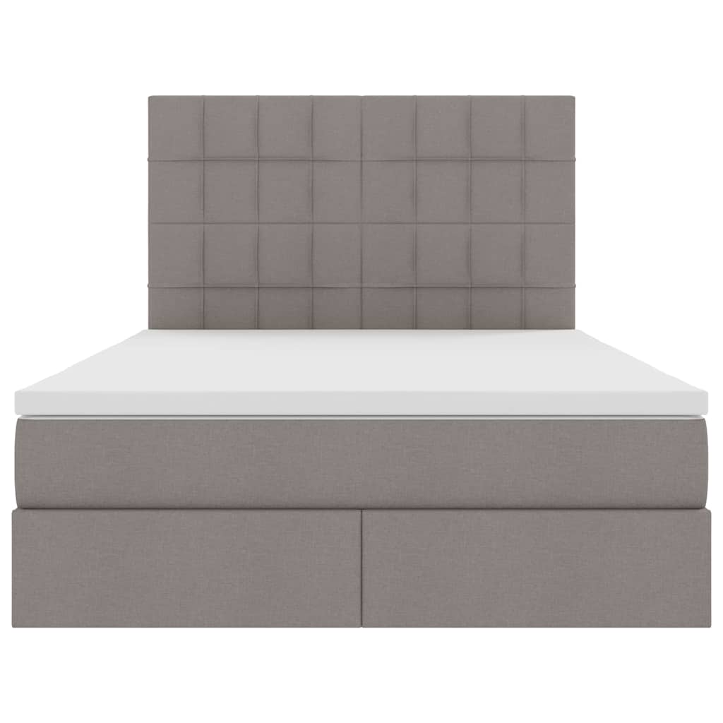 Κρεβάτι με αποθηκευτικό χώρο και LED με led Taupe 140 x 190 cm