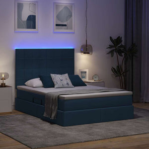 Κρεβάτι με αποθηκευτικό χώρο και LED με led Μπλε 140 x 190 cm - Pakobazaar