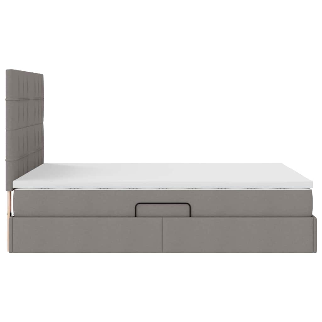 Κρεβάτι με αποθηκευτικό χώρο και LED με led Taupe 140 x 200 cm - Pakobazaar