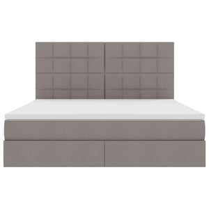 LED Κρεβάτι αποθήκευσης με στρώμα Taupe 180 x 200 cm Ύφασμα