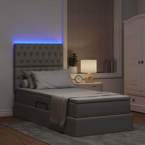 Κρεβάτι με αποθηκευτικό χώρο και LED με led Taupe 100 x 200 cm - Pakobazaar