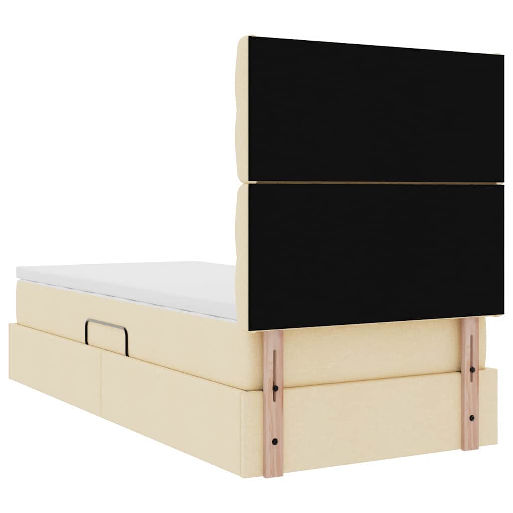 Κρεβάτι με αποθηκευτικό χώρο και LED με led Κρέμ 100 x 200 cm - Pakobazaar