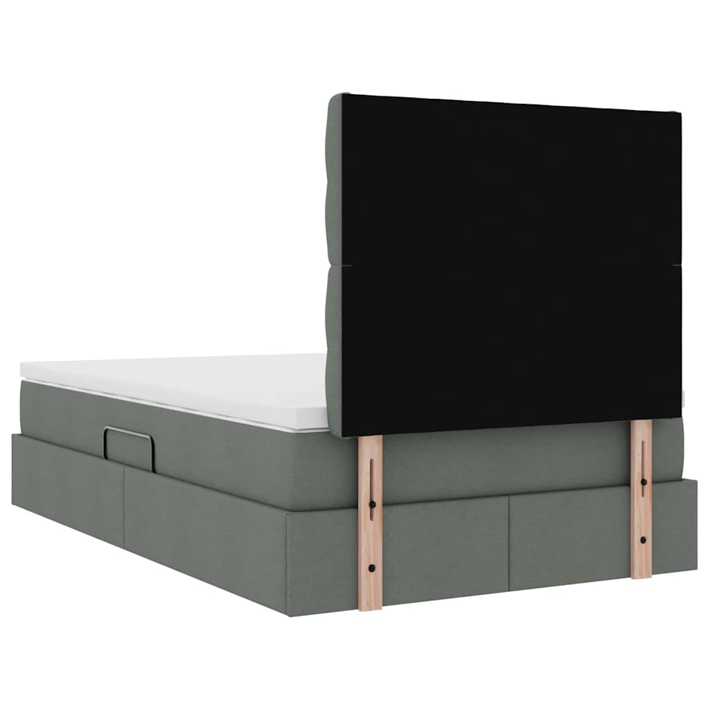 Κρεβάτι με αποθηκευτικό χώρο και LED Σκούρο Γκρι 120 x 200 cm - Pakobazaar
