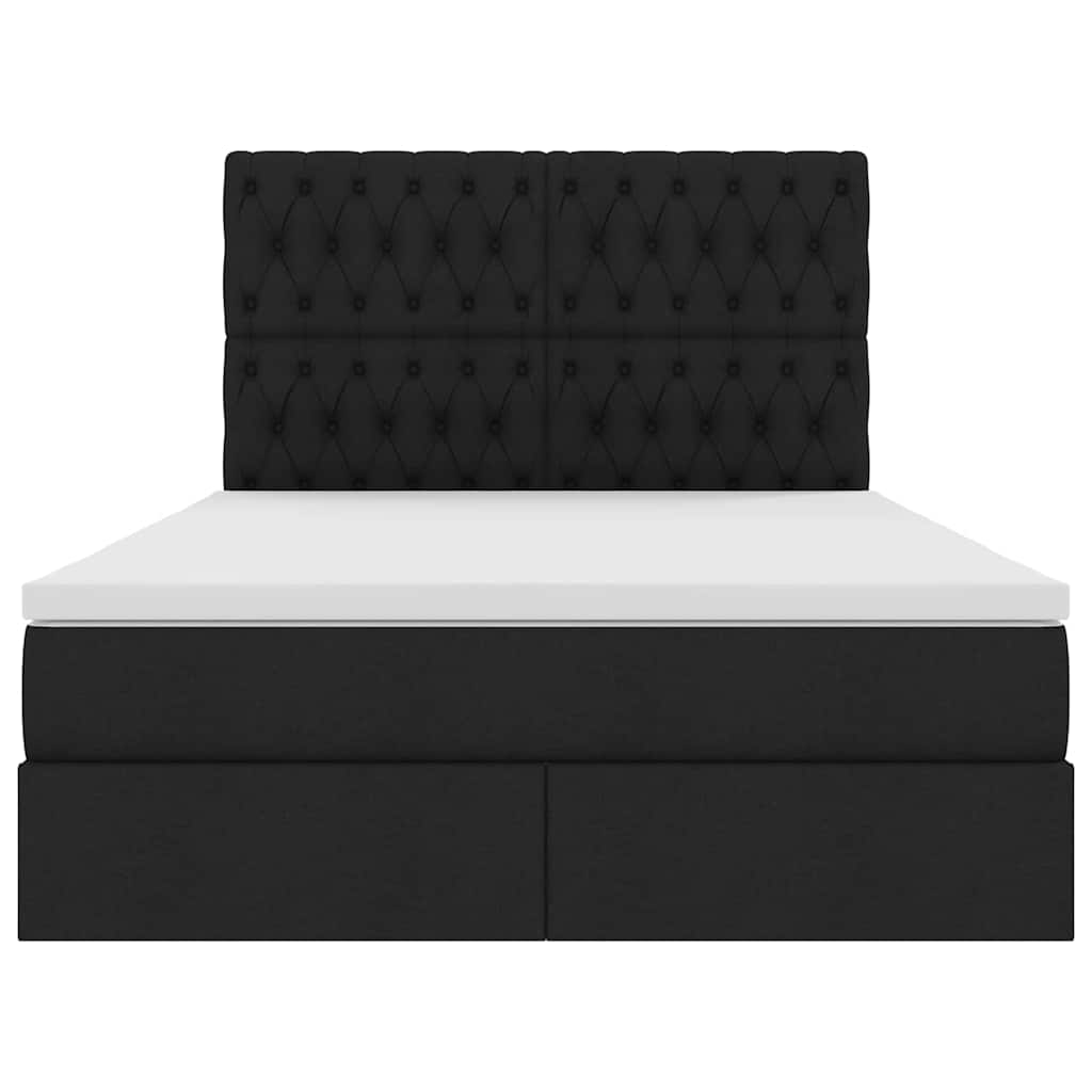 Κρεβάτι με αποθηκευτικό χώρο και LED με led Μαύρο 140 x 190 cm