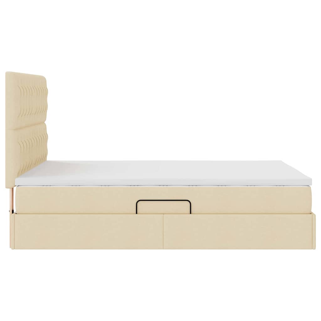 Κρεβάτι με αποθηκευτικό χώρο και LED με led Κρέμ 140 x 200 cm - Pakobazaar