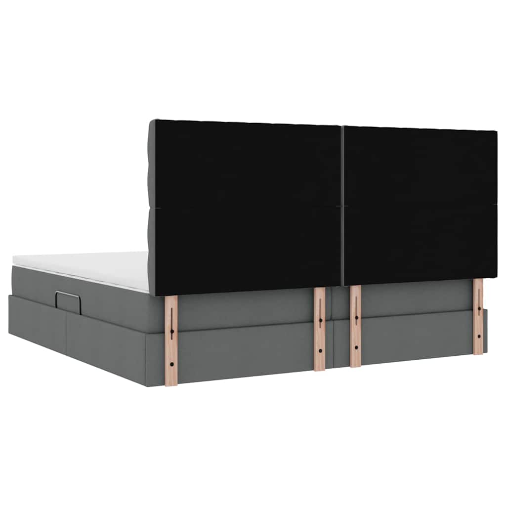 Κρεβάτι με αποθηκευτικό χώρο και LED Σκούρο Γκρι 200 x 200 cm - Pakobazaar