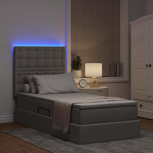 Κρεβάτι με αποθηκευτικό χώρο και LED με led Taupe 100 x 200 cm - Pakobazaar