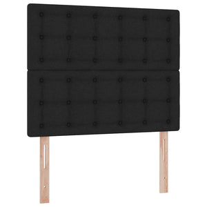 LED Κρεβάτι αποθήκευσης με στρώμα Μαύρο 120 x 190 cm Ύφασμα - Pakobazaar