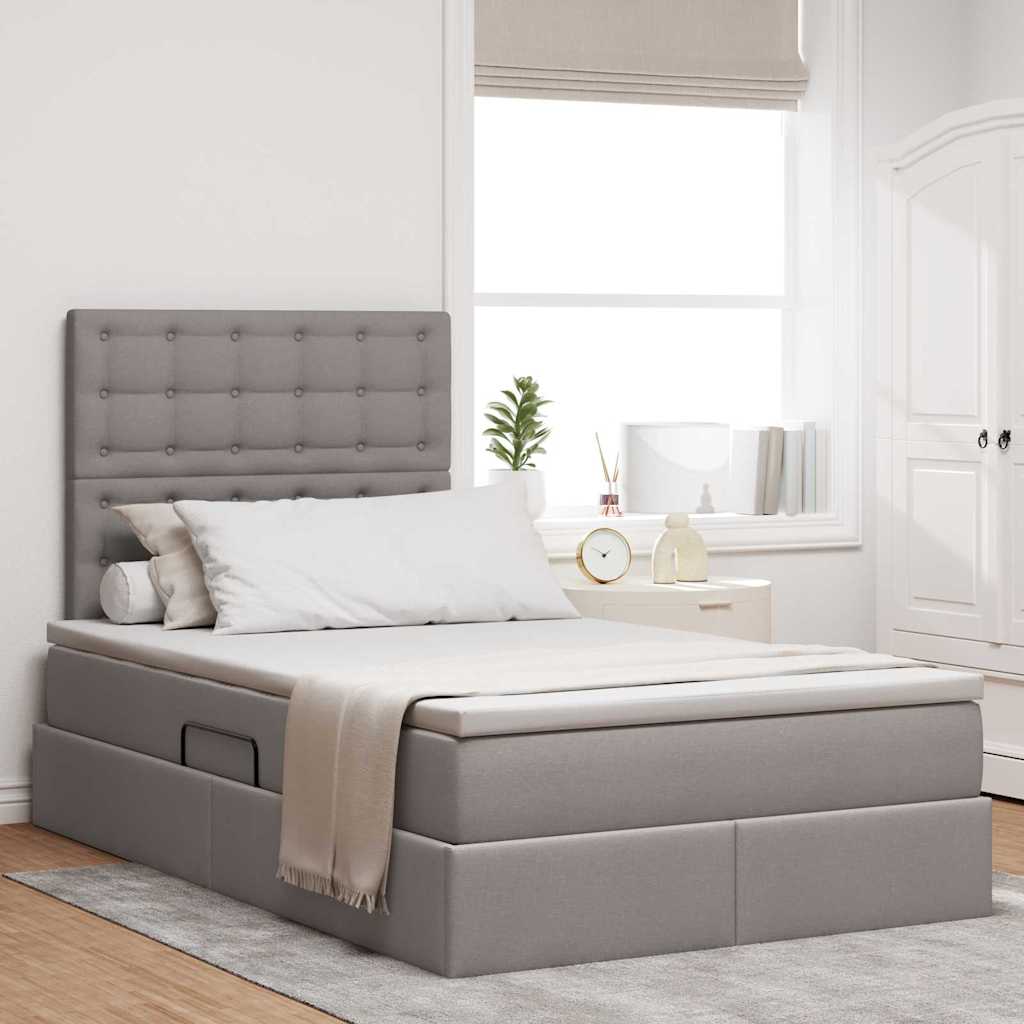 Κρεβάτι με αποθηκευτικό χώρο και LED με led Taupe 120 x 190 cm - Pakobazaar