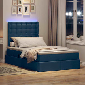 Κρεβάτι με αποθηκευτικό χώρο και LED με led Μπλε 120 x 190 cm - Pakobazaar