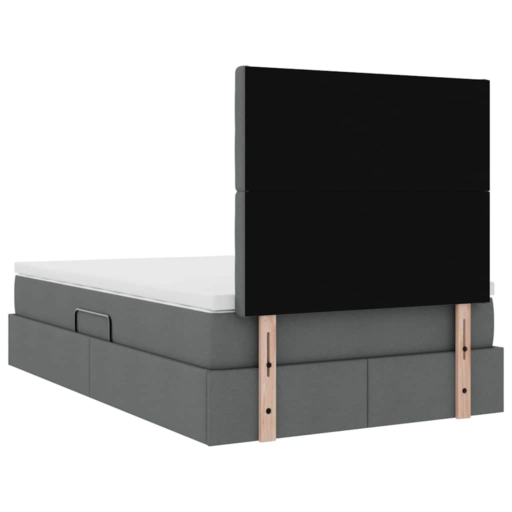 Κρεβάτι με αποθηκευτικό χώρο και LED Σκούρο Γκρι 120 x 200 cm - Pakobazaar