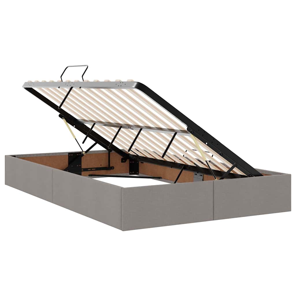 Κρεβάτι με αποθηκευτικό χώρο και LED με led Taupe 120 x 200 cm - Pakobazaar