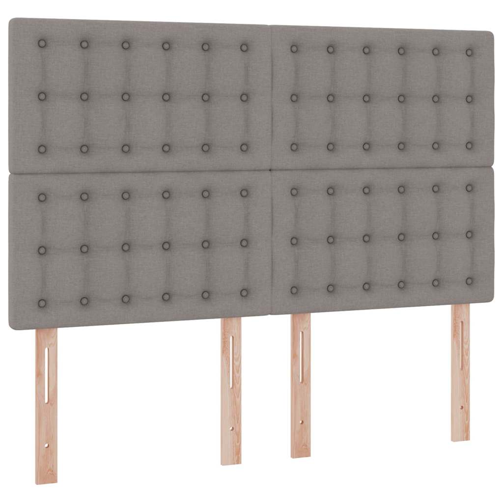 LED Κρεβάτι αποθήκευσης με στρώμα Taupe 140 x 190 cm Ύφασμα