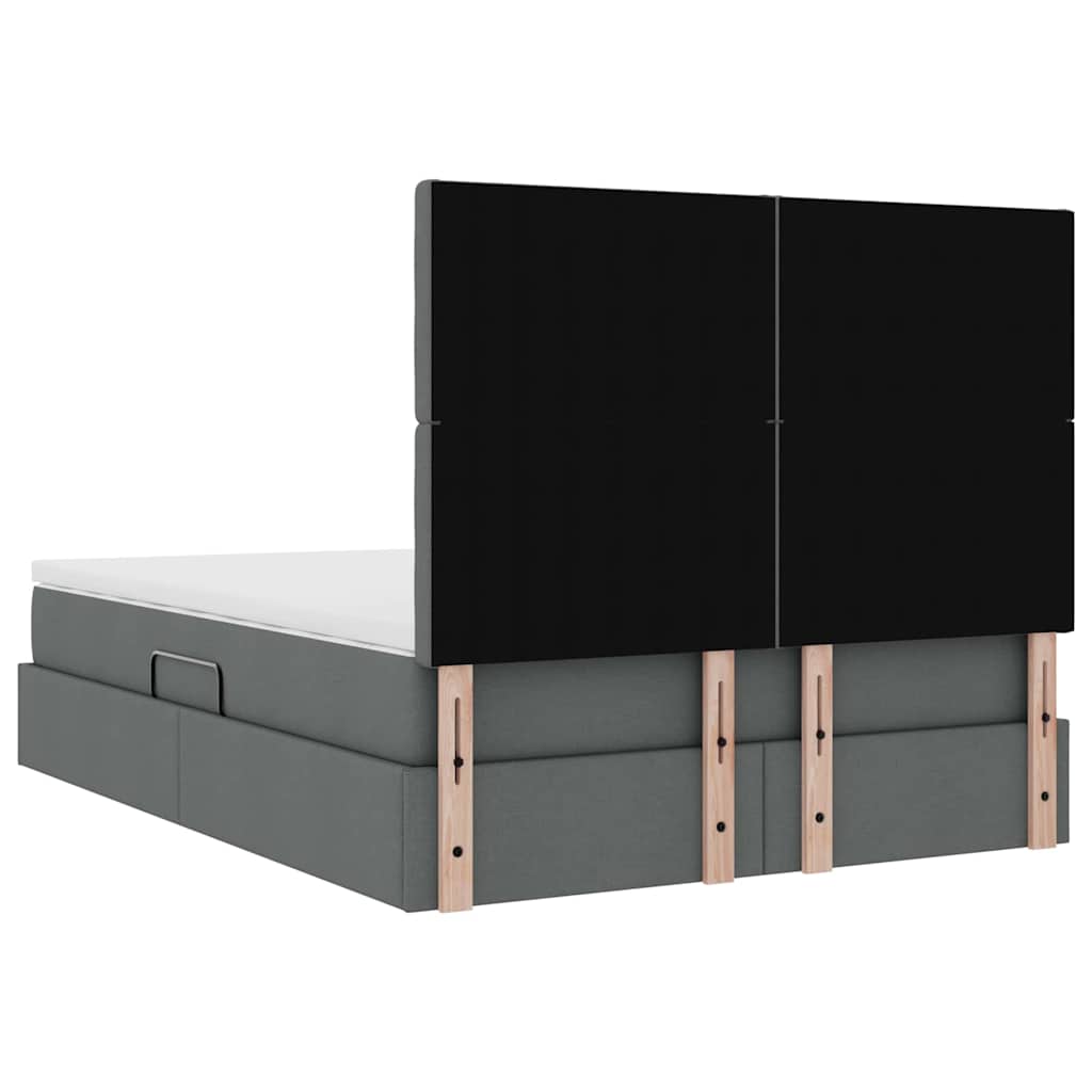 Κρεβάτι με αποθηκευτικό χώρο και LED Σκούρο Γκρι 140 x 200 cm - Pakobazaar