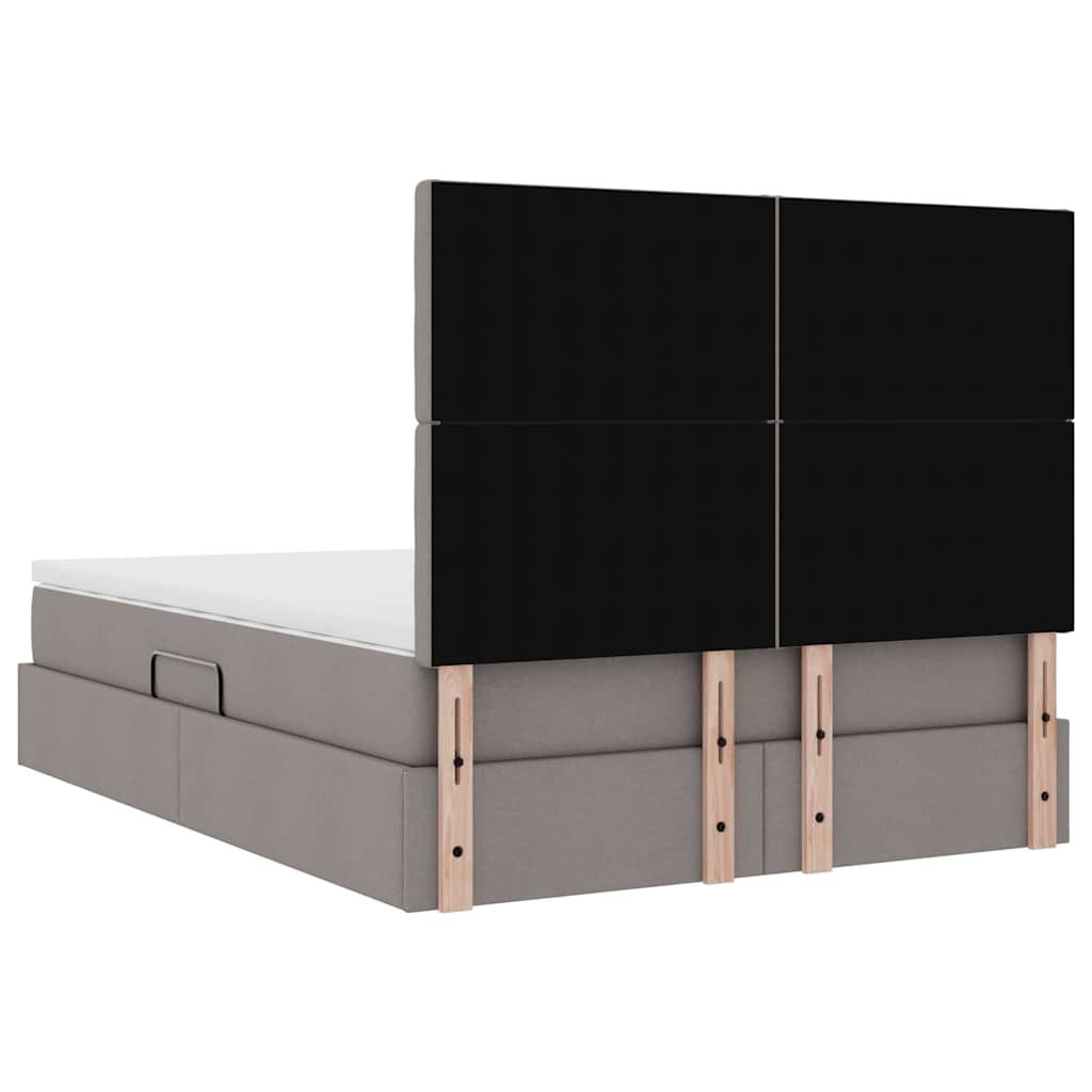 Κρεβάτι με αποθηκευτικό χώρο και LED με led Taupe 140 x 200 cm - Pakobazaar