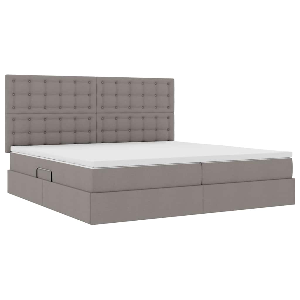 Κρεβάτι με αποθηκευτικό χώρο και LED με led Taupe 200 x 200 cm - Pakobazaar
