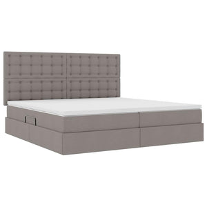 Κρεβάτι με αποθηκευτικό χώρο και LED με led Taupe 200 x 200 cm - Pakobazaar