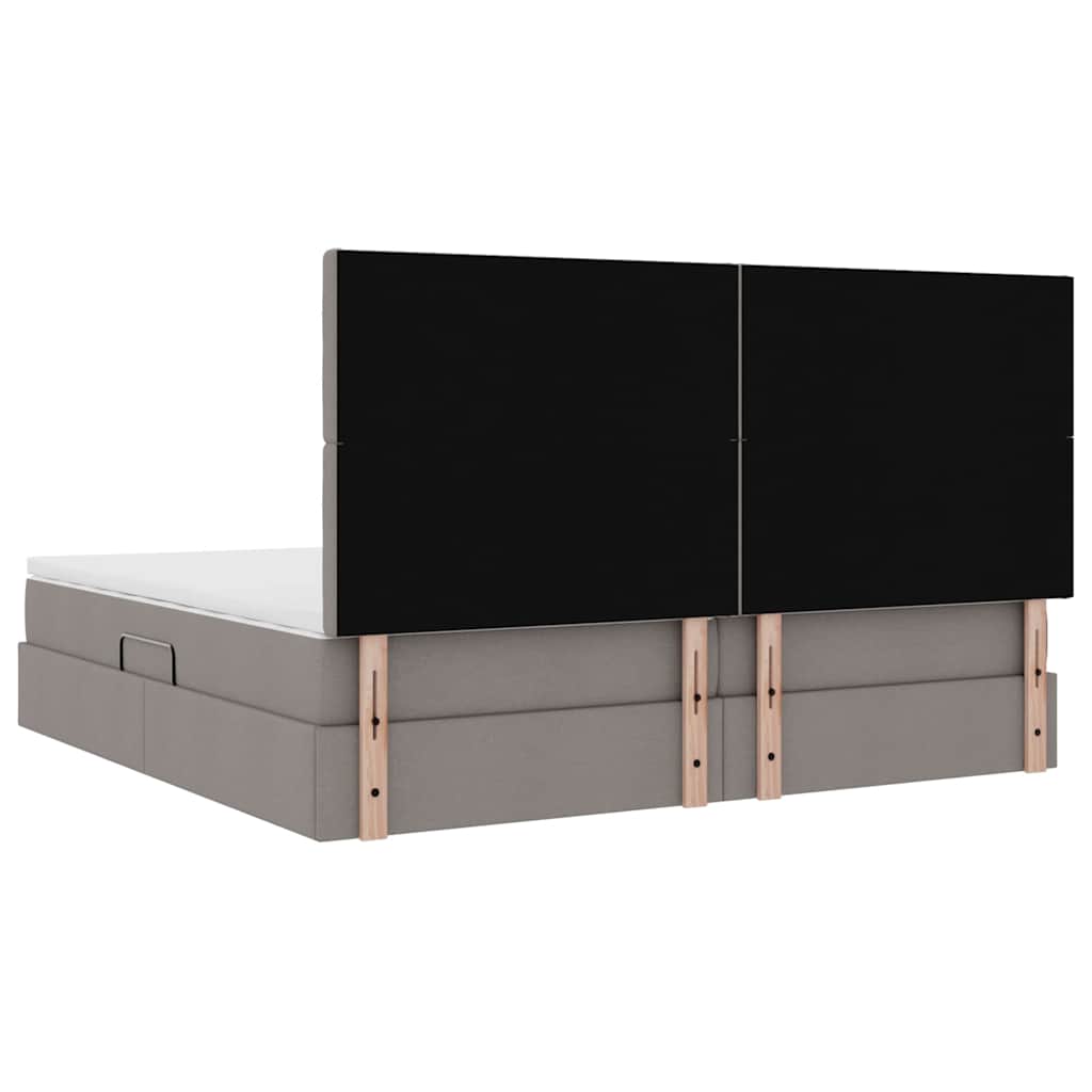 Κρεβάτι με αποθηκευτικό χώρο και LED με led Taupe 200 x 200 cm - Pakobazaar