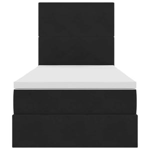 Κρεβάτι με αποθηκευτικό χώρο και LED Μαύρο 90 x 190 cm Βελούδο - Pakobazaar