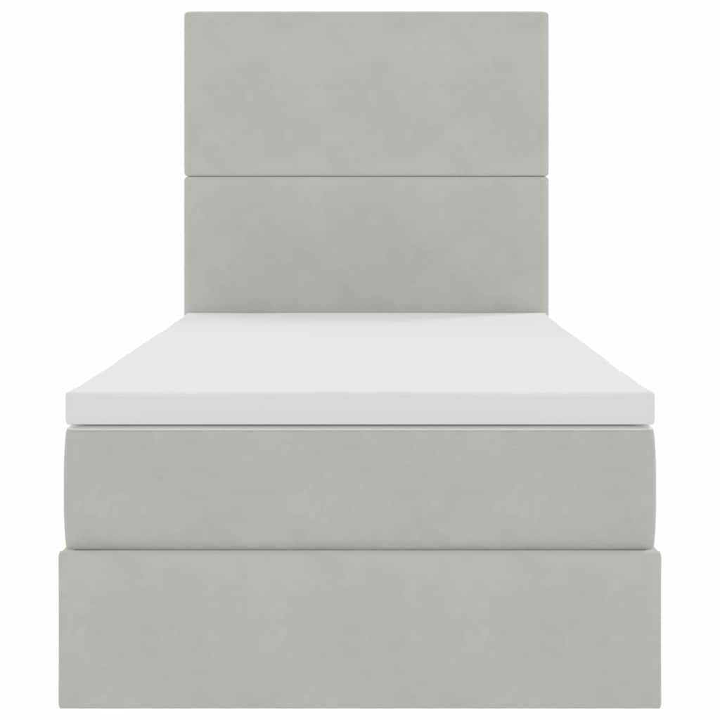 Κρεβάτι με αποθηκευτικό χώρο και LED Ανοιχτό γκρι 100 x 200 cm - Pakobazaar