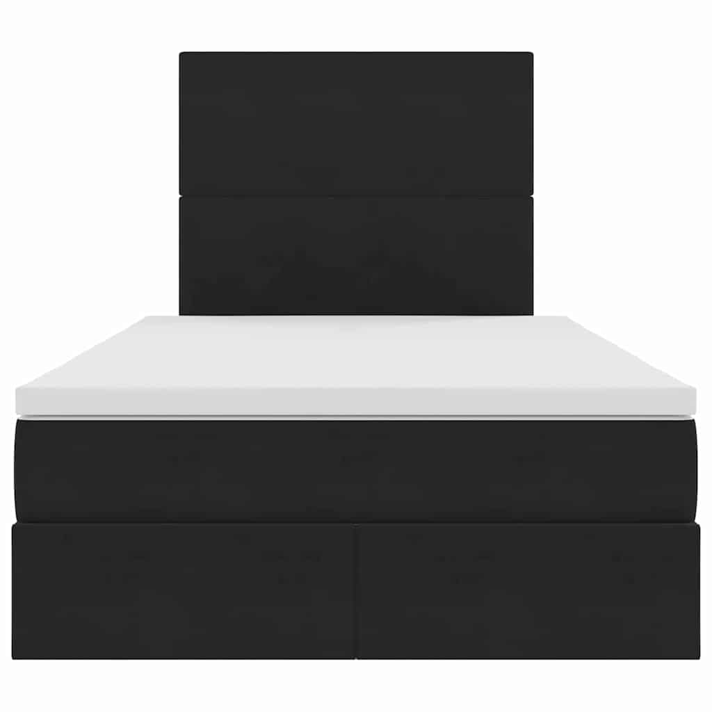 Κρεβάτι με αποθηκευτικό χώρο και LED Μαύρο 120 x 200 cm Βελούδο - Pakobazaar