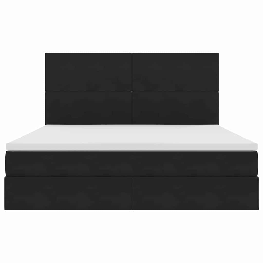 Κρεβάτι με αποθηκευτικό χώρο και LED Μαύρο 180 x 200 cm Βελούδο - Pakobazaar