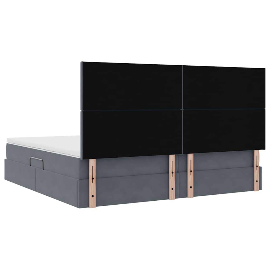 Κρεβάτι με αποθηκευτικό χώρο και LED Σκούρο Γκρι 200 x 200 cm - Pakobazaar