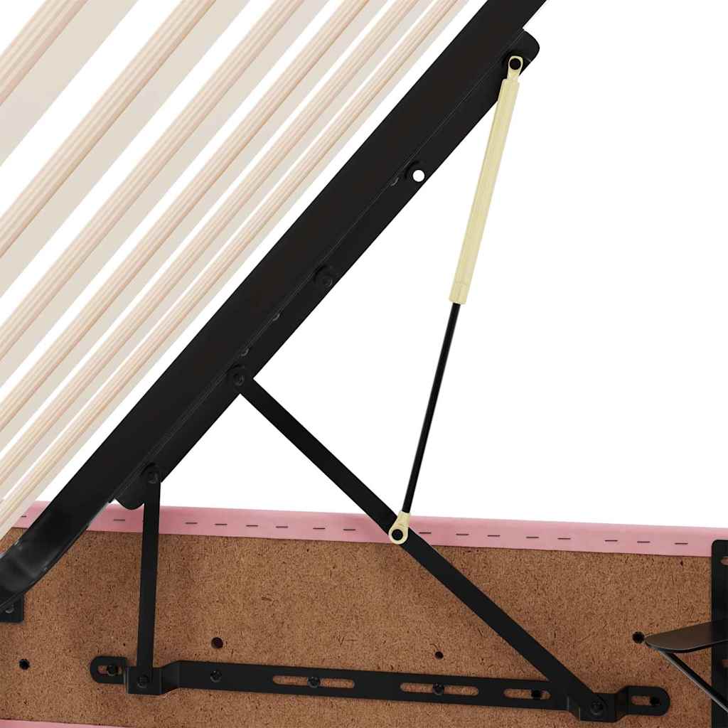 Κρεβάτι με αποθηκευτικό χώρο και LED Ροζ 90 x 190 cm Βελούδο - Pakobazaar