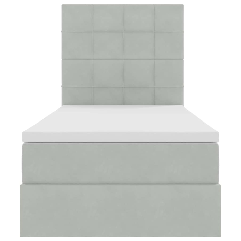 Κρεβάτι με αποθηκευτικό χώρο και LED Ανοιχτό γκρι 100 x 200 cm - Pakobazaar