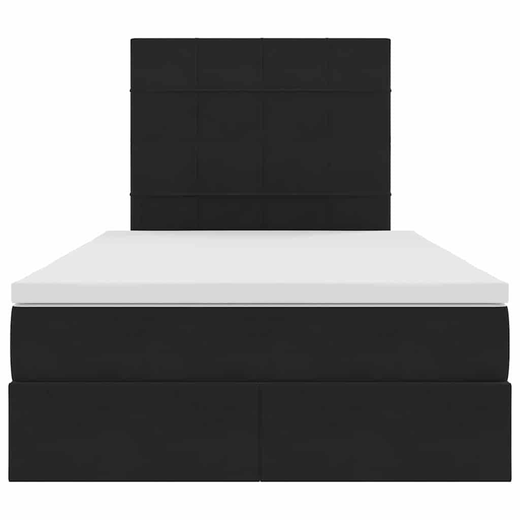 Κρεβάτι με αποθηκευτικό χώρο και LED Μαύρο 120 x 190 cm Βελούδο - Pakobazaar