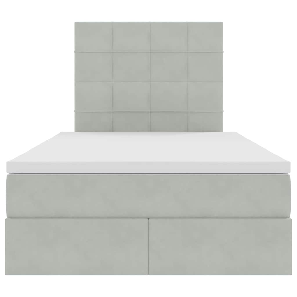 Κρεβάτι με αποθηκευτικό χώρο και LED Ανοιχτό γκρι 120 x 200 cm - Pakobazaar