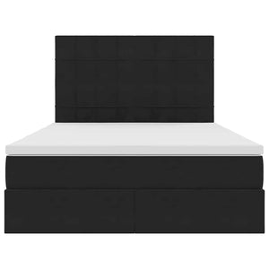 Κρεβάτι με αποθηκευτικό χώρο και LED Μαύρο 140 x 200 cm Βελούδο - Pakobazaar