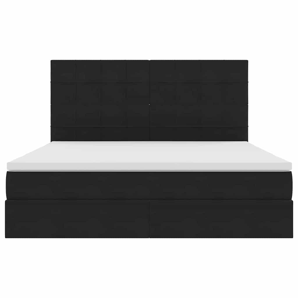 Κρεβάτι με αποθηκευτικό χώρο και LED Μαύρο 160 x 200 cm Βελούδο - Pakobazaar