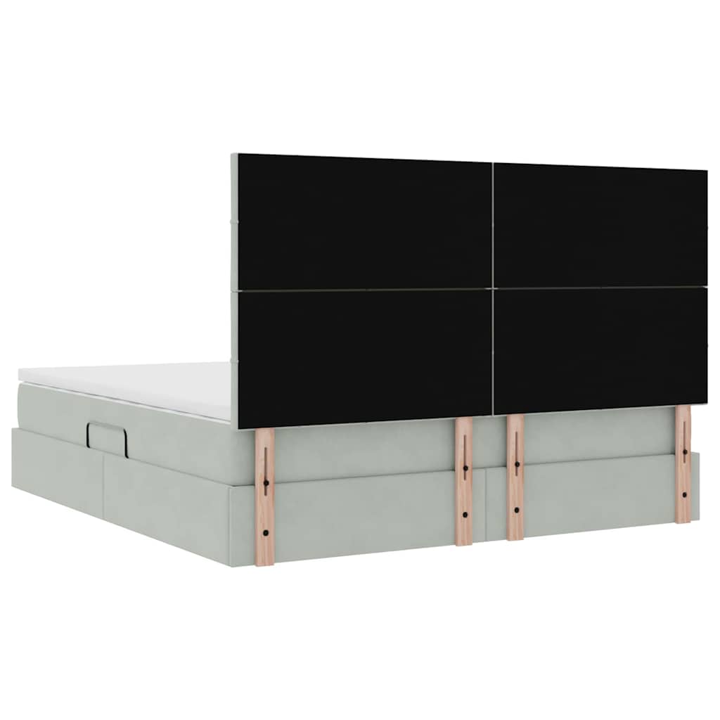 Κρεβάτι με αποθηκευτικό χώρο και LED Ανοιχτό γκρι 180 x 200 cm - Pakobazaar